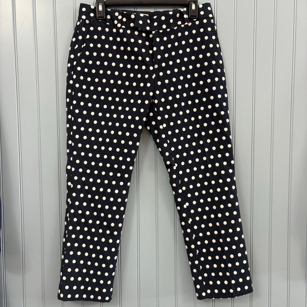 Banana Republic Navy White Polka Dot Ankle Pants Size 4